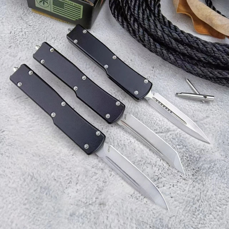 Folding Knife D2 Blade Aluminum Handle Ambidextrous Survival Hunting