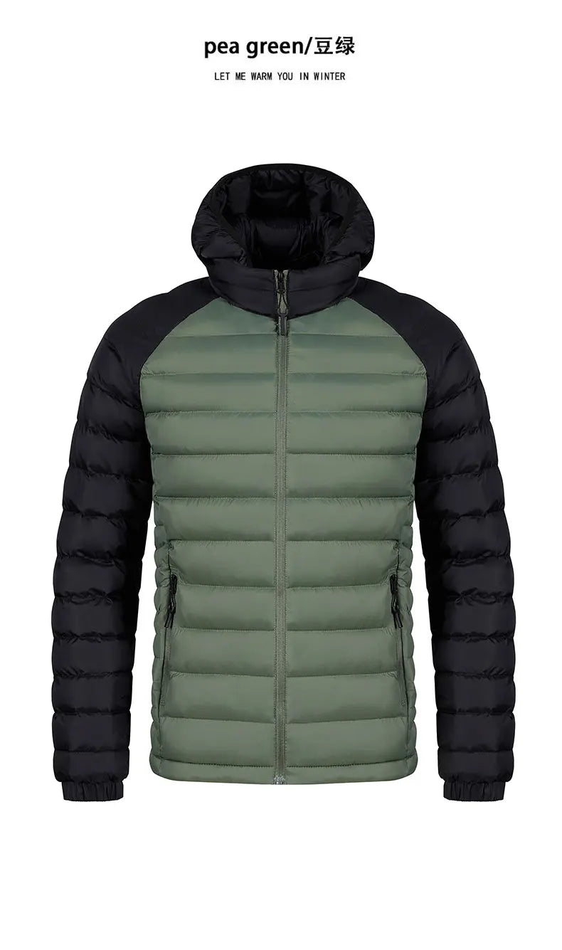 COMXZ Mens Winter Hooded Cotton Jacket With Fleece Lined Parka