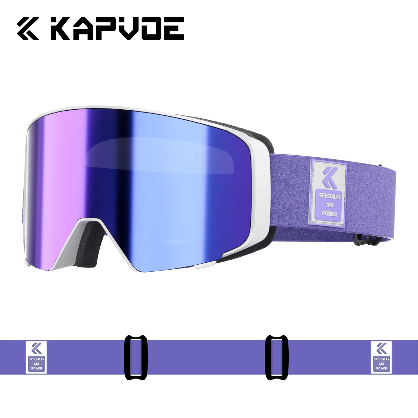 KAPVOE Outdoor Photochromic Ski Goggles UV400 Anti Fog Magnetic Snow Glasses