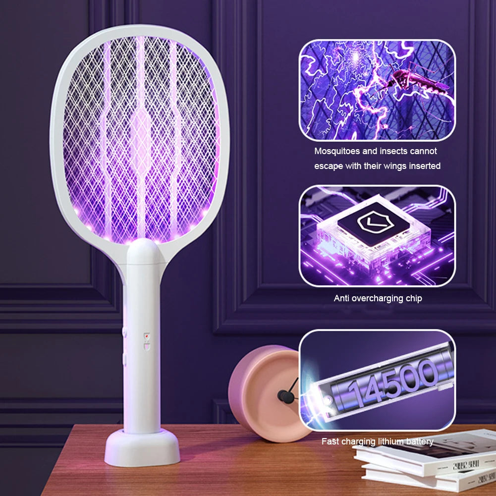 2 In 1 Electric Fly Swatter And Mosquito Trap Lamp Rechargeable