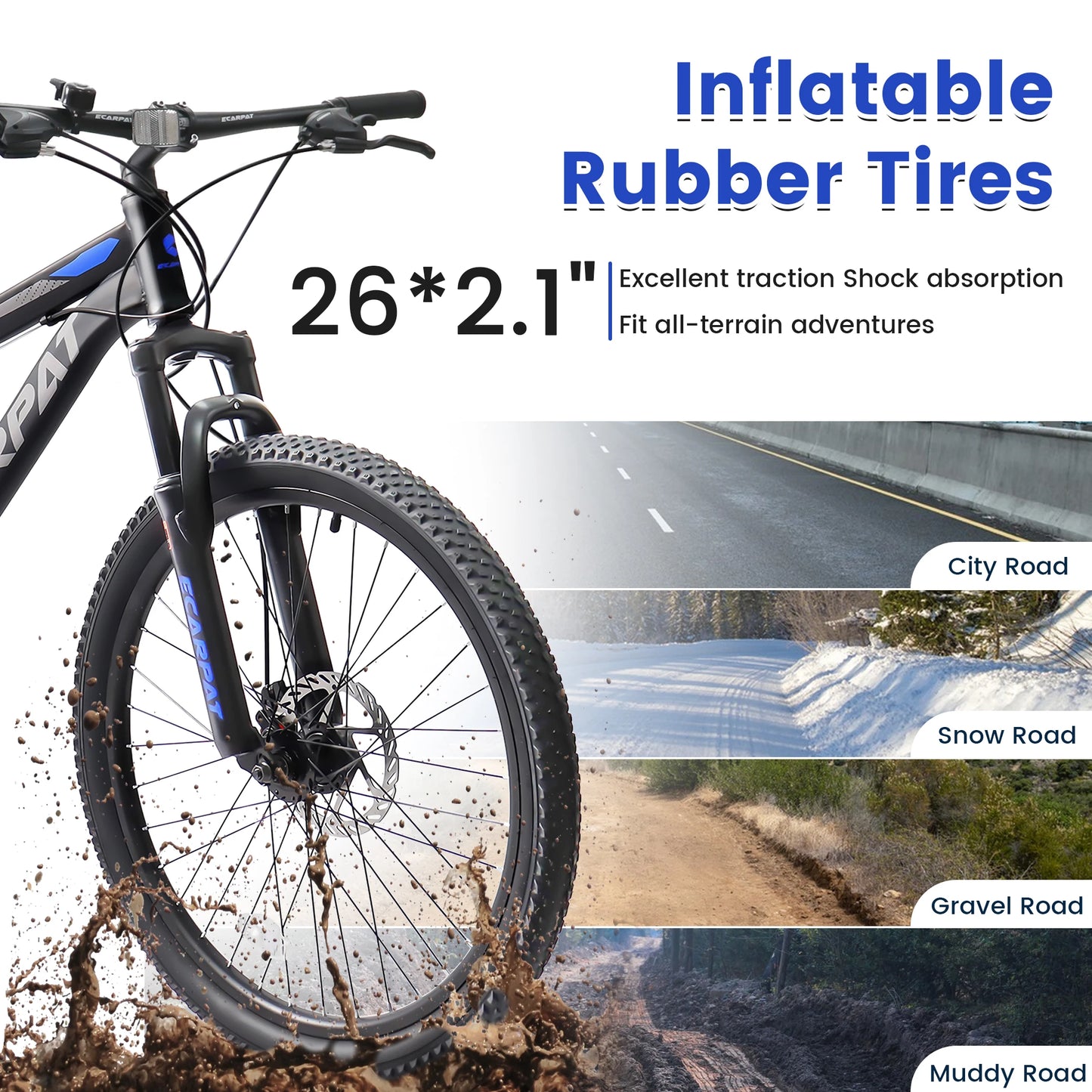 Ecarpat Unisex Dual Full Suspension Mountain Bike 24 26 27.5 Inch 21 Speed