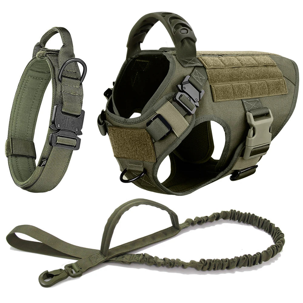 Large Dog Harness And Leash Set Nylon Vest For German Shepherd Malinois Training
