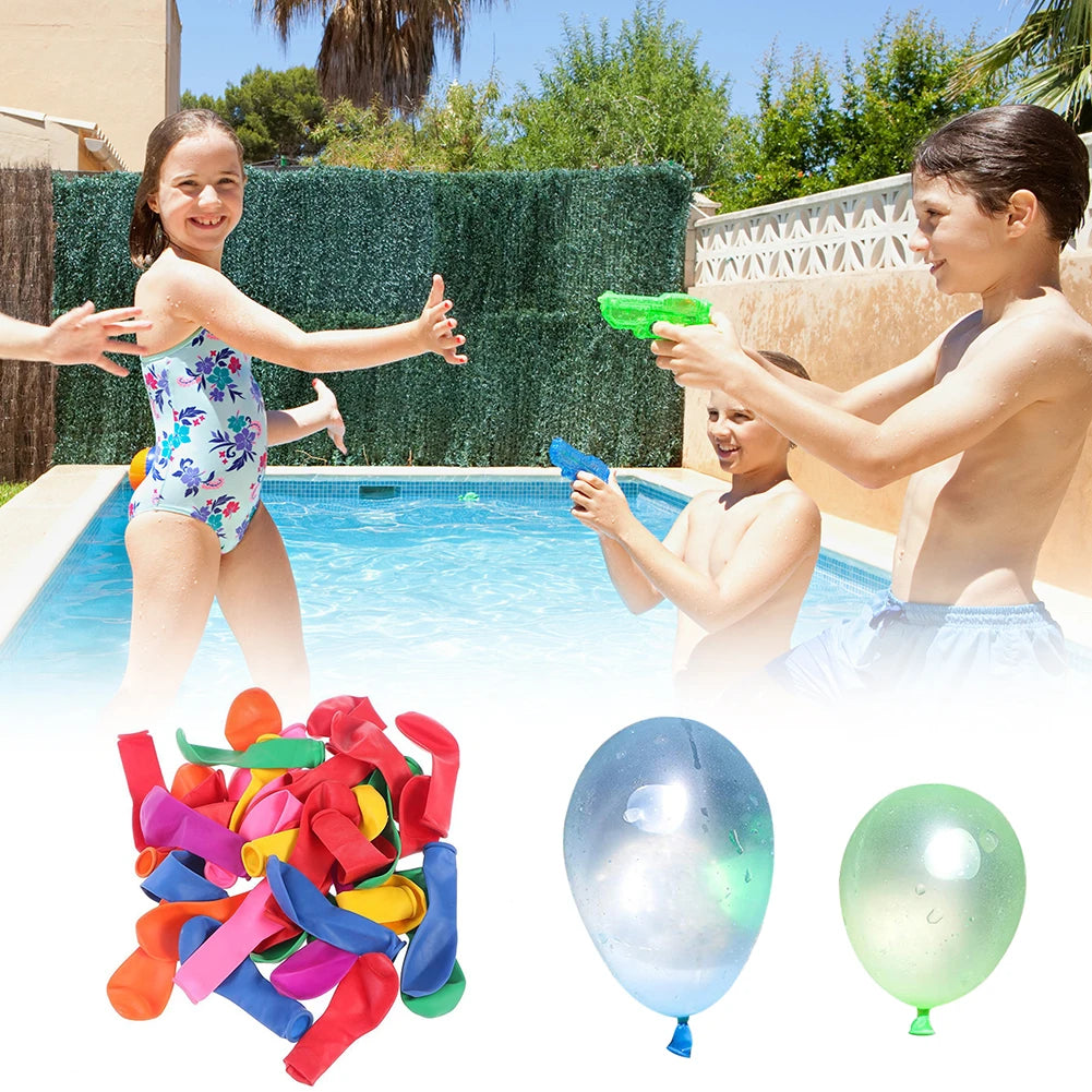 111PCS/Pack Multicolor Latex Filling Water Bombs Balloons Children Water War Game Summer Outdoor Beach Event Party Toy Props
