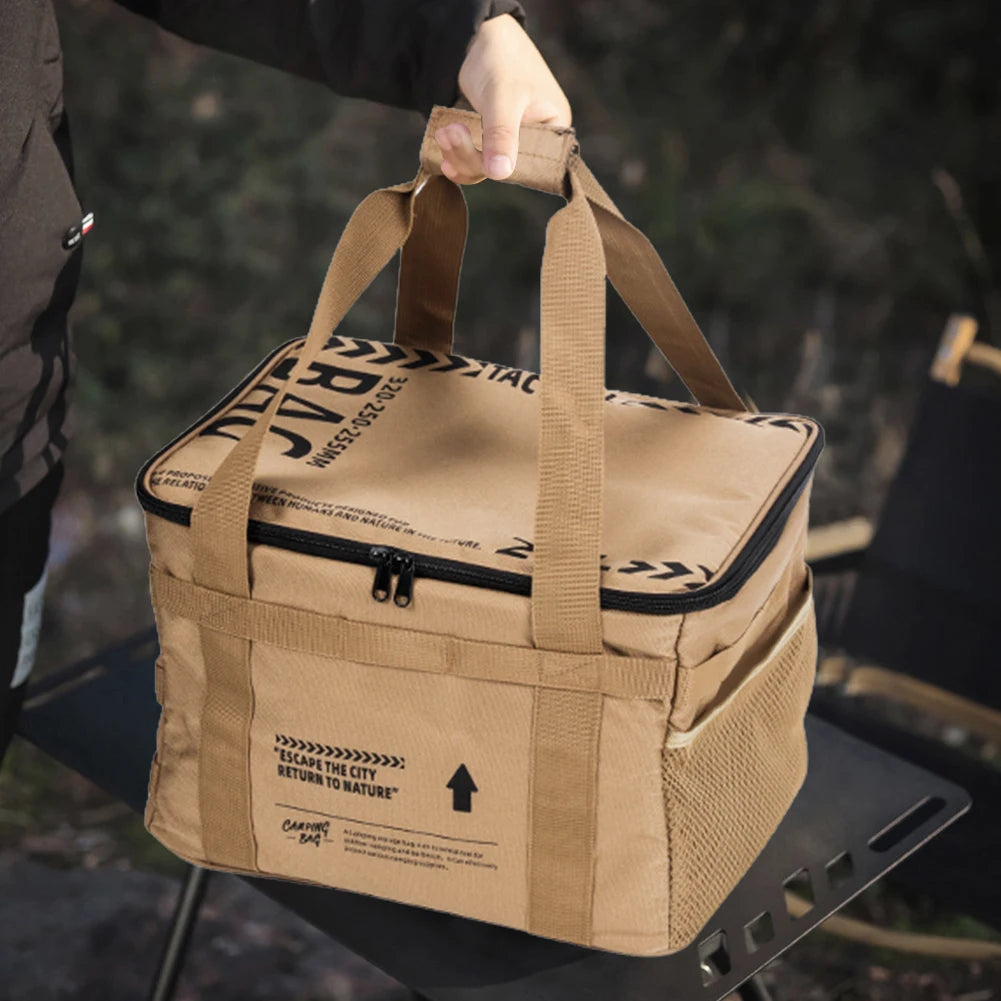 20 L Picnic Bag Camping Storage Bag Portable Camping Hiking Meal Bag for Beach Picnic Road Trip Travel for Family Activities